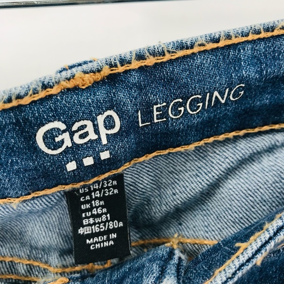 Gap High Rise Distressed Legging Jeans Size 14 - Picture 3 of 9